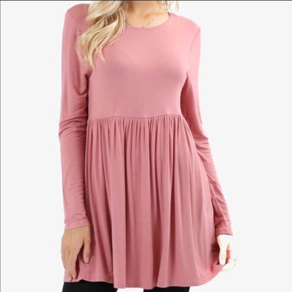 NWOT Rose Babydoll Tunic